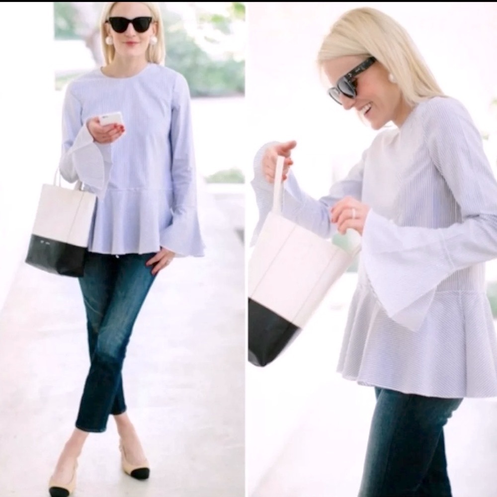 Theory Lexanda Mason Bell Sleeve Peplum Size Medium
